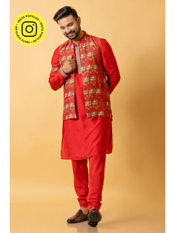 UDD DESIGN - Natya Ganapati Kurta and Churidar Jacket (Set of 3)