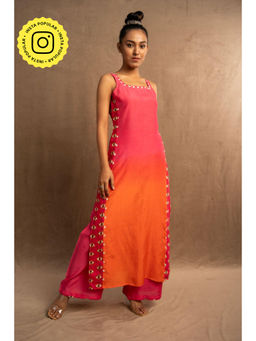 UDD DESIGN - Padma Pink Shaded Kurta with Palazzo (Set of 2)