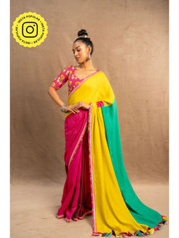 UDD DESIGN - Multi-Colour Varna Saree with Unstitched Blouse