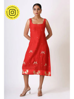 UDD DESIGN - Little Red Embroidered Mayil Dress