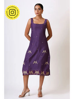 UDD DESIGN - Little Purple Embroidered Mayil Dress
