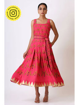 UDD DESIGN - Pranay Mayil Pink Dress with Belt (Set of 2)