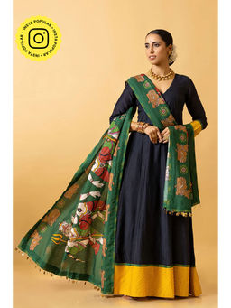 UDD DESIGN - Blue Neel Anarkali Dress with Dupatta (Set of 2)