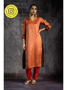 UDD DESIGN - Govardhan Metallic Sunset Kurta with Pant - Brown