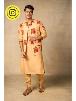 UDD DESIGN - Cream Shankha Nehru Jacket