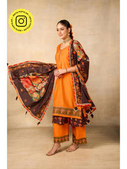 UDD DESIGN - Janaki Jaal mango Kura with Palazzo and Dupatta