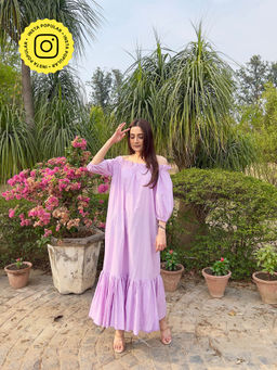 Urth Label - Lavender Bell Flower Off Shoulder Dress