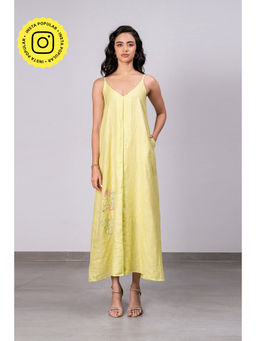 Zebein - Felicia Linen Handkerchief Dress With Pockets - Lime