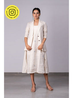 Zebein - Diane Linen Blazer With Welt Pockets - Ivory