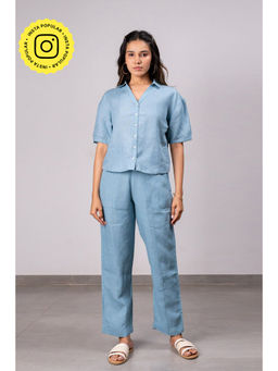 Zebein - Sunshine Linen Shirt - Icy Blue