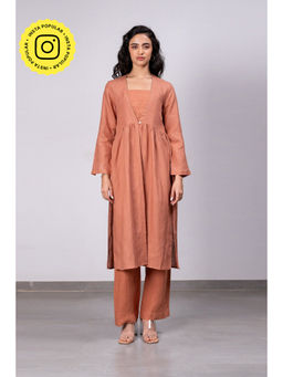 Zebein - Aruba Linen Overlay With Pockets - Sand Brown