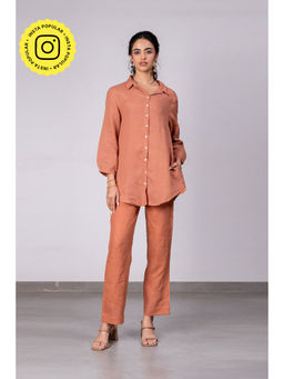Zebein - Beth Linen Shirt - Sand Brown