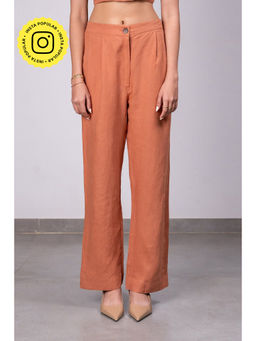 Zebein - Ivan Linen Zipper Pants - Sand Brown