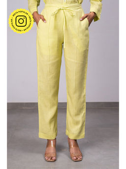 Zebein - Alan Linen Tucks Pants - Lime