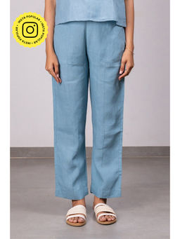 Zebein - Alan Linen Tucks Pants - Icy Blue