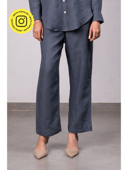 Zebein - Alan Linen Tucks Pants - Charcoal Grey