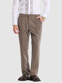 Snitch - Light Brown Relaxed Fit Solid Trousers