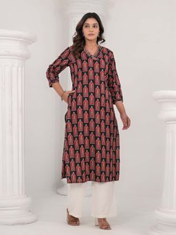 Autumnlane - Black Sayesha Onyx Printed Cotton Kurta