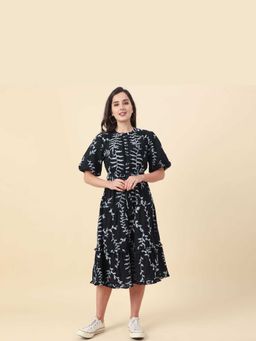 Mukul - Black Embroidered Midi Dress