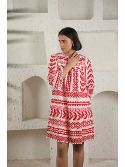 Mukul - Red Printed Mini Dress