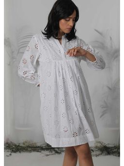 Mukul - White Embroidered Mini Dress
