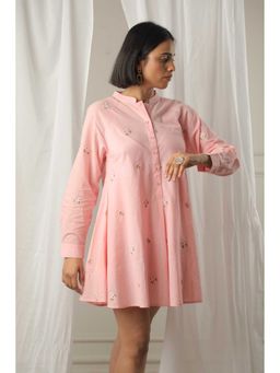 Mukul - Pink Embroidered Mini Dress