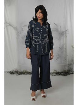 Mukul - Navy Blue Embroidered Co-Ord's