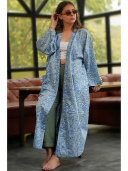 NILAM INDIA - Moye Lily Hand Block Printed Kimono with Belt