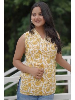 NILAM INDIA - Meher Yellow Tie-Up Top (S)