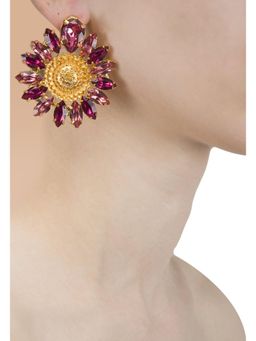 ORNAMAAS - 24K Sunflower Topaz Earrings