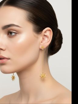 ORNAMAAS - 22K Goldplated Stick Fish Hook Earrings