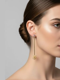 ORNAMAAS - Julia Star Anise Peach Stick Earrings