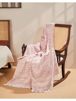 Fabindia - Pink Tarnia Cotton Hand Woven Throw