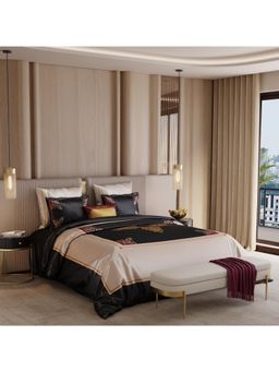 Stoa Paris - Coronation Sateen Midnight Coronation Printed Super King Ensemble 7 Piece Bed In Bag