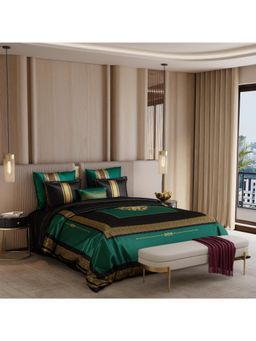 Stoa Paris - Coronation 300 Tc Sateen Jade'S Crown Printed Super King Ensemble 7 Piece Bed In Bag