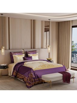 Stoa Paris - Coronation 300 Tc Sateen Violet'S Arch Printed Super King Ensemble 7 Piece Bed In Bag