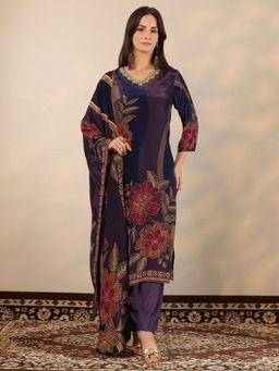 Libas - Crepe Straight Kurta with Pant and Dupatta for Women