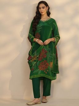 Libas - Crepe Straight Kurta with Pant and Dupatta for Women