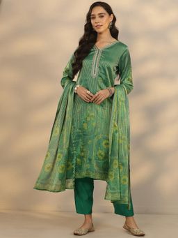 Libas - Silk blend Straight Kurta with Pant and Dupatta for Women