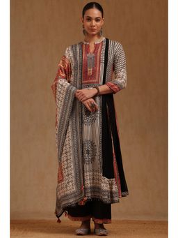 Soch - Womens Georgette Ethnic Motifs Kurta with Palazzo & Dupatta
