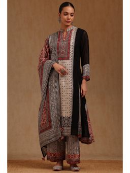 Soch - Womens Georgette Ethnic Motifs Kurta with Palazzo and Dupatta Set