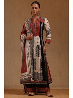 Soch - Womens Georgette Ethnic Motifs Kurta with Palazzo and Dupatta Set