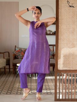 Suta - Purple Pure Cotton Kurta with Pant