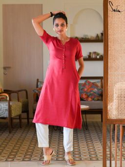 Suta - Pink Pure Cotton Kurta with Pant