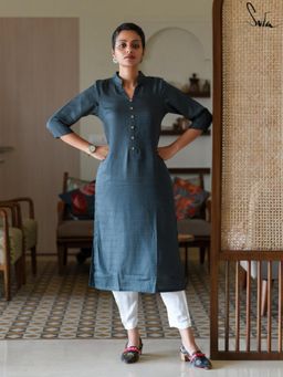 Suta - Blue Viscose Kurta with Pant
