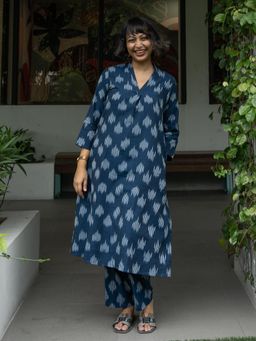 Suta - Navy Blue Pure cotton Coord set