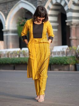 Suta - Yellow Pure cotton Kurta with Pant