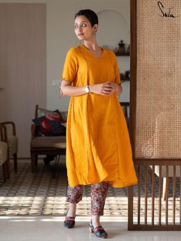Suta - Yellow Pure cotton Kurta with Pant