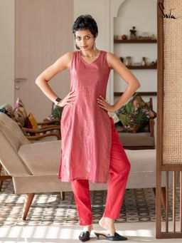 Suta - Pink Pure cotton Kurta with Pant