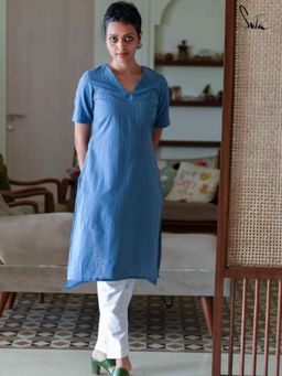 Suta - Blue Pure cotton Kurta with Pant